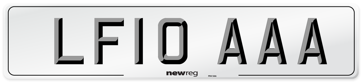LF10 AAA Number Plate from New Reg